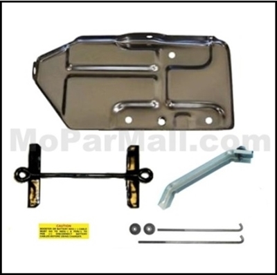 9-piece battery tray, brace and hold-down set for all 1971 Plymouth GTX - RaodRunner - Satellite and all 1971 Dodge Charger - Coronet