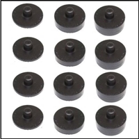 12-piece set of rubber body/cab/box to frame cross member mounting spacers for 1954-71 Dodge conventional cab trucks, Town Wagons and Town Panels