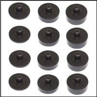 12-piece set of rubber body/cab/box to frame cross member mounting spacers for Dodge WDX; B-1-PW; B-2-PW; B-3-PW: B-4-PW; C-1-PW; C-3-PW; 1957-78 WM300 Power Wagons