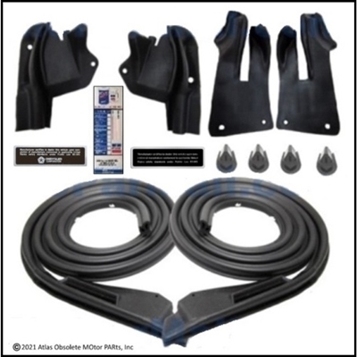 13-piece door-jamb sealing and detailing set for 1968-70 Plymouth Belvedere - GTX - RoadRunner - Satellite and Dodge Charger - Coronet - SuperBee hardtops, coupes and convertibles