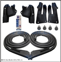 11-piece show quality door-jamb sealing and detailing set for all 1966-67 Plymouth Belvedere - GTX - Satellite and Dodge Charger - Coronet hardtops and convertibles