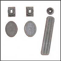 6-pc Pedal & Draft Seal Set for 1942-1948 Dodge Passenger Cars