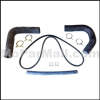 Radiator hose and fan belt for 1963-66 Plymouth & Dodge A-Body with 170/225 CID Slant Six engine