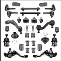 32-piece front suspension and steering linkage kit for all 1962-65 Plymouth Belvedere; all 1962-64 Fury - Savoy - Sport Fury; all 1962 Dodge Dart; 1962-64 Polara - 330 - 440 and all 1965 Coronet - Satellite