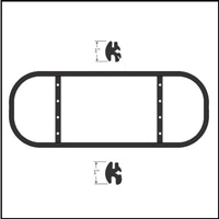 PN 1333682 3-section rear window weatherstrip for 1949-50 Chrysler Royal - Windsor - Saratoga - New Yorker - Imperial club coupes