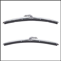 Pair of brushed-finished steel 13" windshield wiper blades for 1963-66 Plymouth and Dodge A-Body
