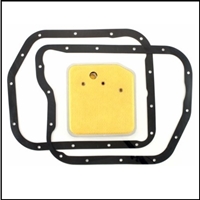 Transmission fluid filter and neoprene pan gaskets for 1962-78 Plymouth Belvedere - GTX - Fury - RoadRunner - Savoy - Satellite - Sport Fury; 1962 Dodge Dart and 1962-78 Charger - Coronet - Polara - 330 - 440