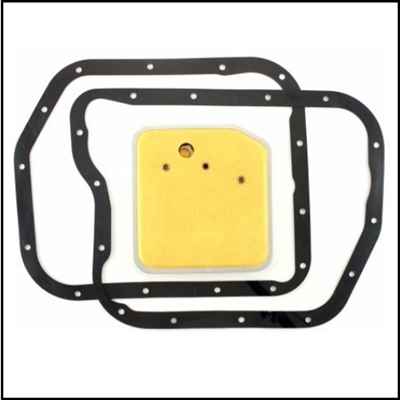 A727 automatic transmission fluid filter and neoprene pan gasket for 1962-78 Chrysler Newport - New Yorker - Royal - 300; 1962-78 Imperial; 1965-78 Plymouth Fury; 1962-78 Dodge Monaco - Polara - 880 and 1970-74 Barracuda - Challenger