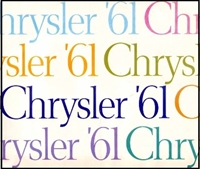 Deluxe 28-page 13"x 11" showroom sales catalog for all 1961 Chrysler New Yorker - Newport - Windsor - Town and Country - 300G