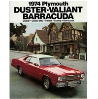 12-page 9" x 11" showroom sales catalog for all 1974 Plymouth A-Body and E-Body