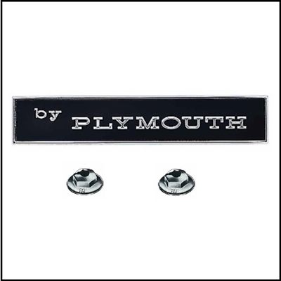 PN 2963770 - 3569542 - 3570075 tail panel nameplate for 1971-74 Plymouth & Dodge E-Body