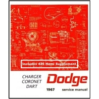 Factory Shop -Service Service Manual for 1967 Dodge A-Body & B-Body