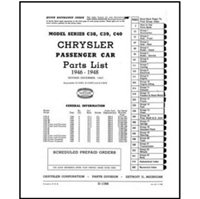 MoPar parts manual for all 1946-48 Chrysler Royal - Windsor - Saratoga - New Yorker - Town & Country - Imperial