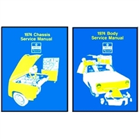 Combined BODY and CHASSIS shop manuals for 1974 Chrysler; 1974 Imperial and 1974 Plymouth Barracuda - Duster - Fury - RoadRunner - Satellite - Scamp - Valiant