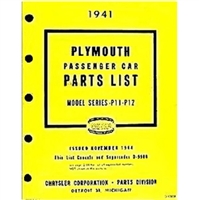 Illustrated Factory Parts Manual for 1941 Plymouth