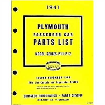 Illustrated Factory Parts Manual for 1941 Plymouth