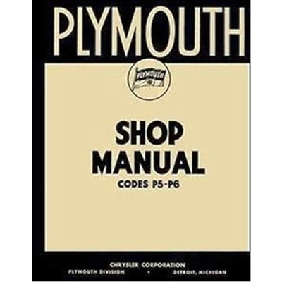 Factory Shop - Service Manual for 1938 Plymouth