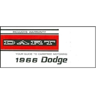 Authorized reprint of the original owner/operator manual originally supplied in the glovebox for all 1966 Dodge Darts