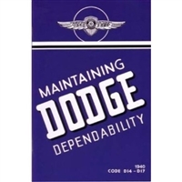 New Chrysler Corp. authorized reprint of the original factory owner/operator's manual for all 1940 Dodge D14 and D17