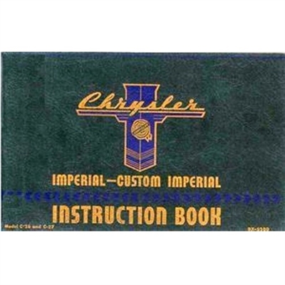 Factory Owners Manual for 1940 Chrysler Imperial