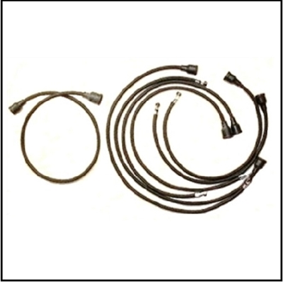 PN 1243798 - 1692601 lacquered-cotton spark plug wire set for 1949-54 Dodge - DeSoto - Chrysler 6-cylinder