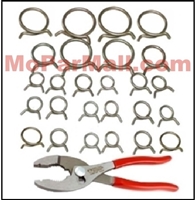 25-piece set of factory assembly line type hose clamp for all 1955-76 Chrysler Corp vehicles