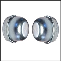 Set of (2) front brake drum bearing dust caps for 1960-72 Plymouth Duster - Scamp - Valiant; 1964-69 Barracuda; 1961-62 Dodge Lancer and 1963-72 Dart - Demon