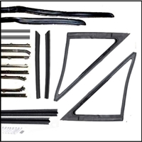 20-piece vent, door window and quarter window rubber and cat-whisker set for 1966-67 Plymouth Belvedere - GTX - Satellite and Dodge Charger - Coronet door hardtops and convertibles