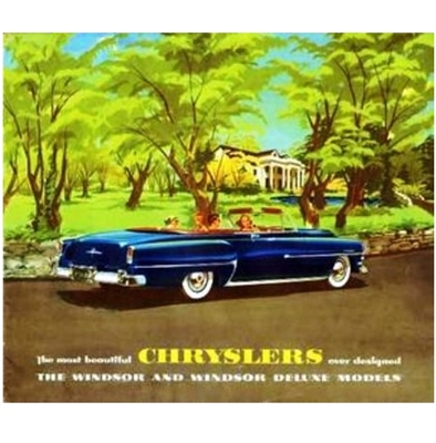 11"x 9.5" 12-page showroom sales catalog for 1953 Chrysler Windsor