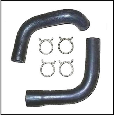 Molded upper and lower radiator hoses with Corbin-style clamps for 1960-66 Imperial