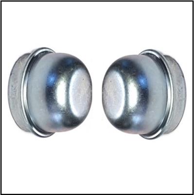 Set of (2) front brake drum bearing dust caps for all 1955-59 Plymouth - Dodge - DeSoto - Chrysler