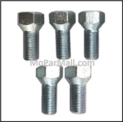 Set of (5) PN 393984 - 856981 (1/2"-20) wheel lug bolts for 1936-48 Plymouth - DeSoto and 1936-48 Chrysler 6-cyl