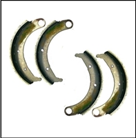 Set of (4) relined bonded brake shoes for all 1935-42 Chrysler Corp. 6-cylinder passenger cars