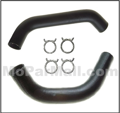 Molded upper and lower radiator hoses for all 1965-66 Chrysler, all 1965 Dodge 880 and 1965-66 Plymouth Fury - Dodge Polara/Monaco/880 with 361 - 383 - 426 - 440 engines