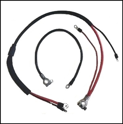 New, show-quality set of original-equipment style positive and negative battery cables for 1967-69 Plymouth and Dodge A-Body