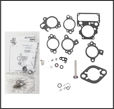 Carburetor overhaul kit for 1956-61 Plymouth with 270 - 277 - 301 - 318 engine and Carter BBD 2-barrel carb
