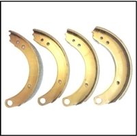 Set of (4) relined bonded brake shoes for all 1946-48 Chrysler Corp. passenger cars