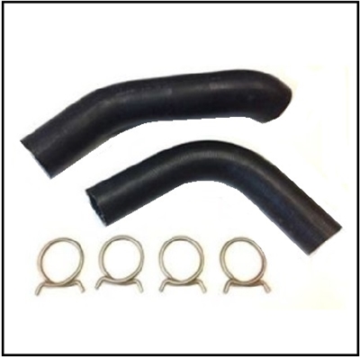 Molded upper and lower radiator hoses and (4) original-equipment-style hose clamps for 1955-56 Plymouth with 241-260-270 V-8 engines