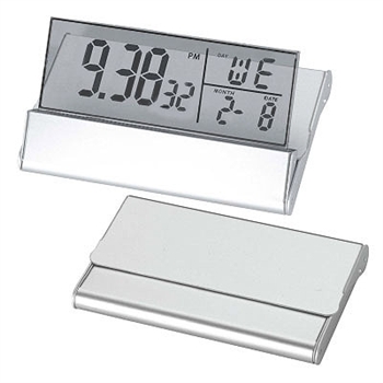 Flat, folding travel clock