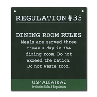 Metal Sign - Alcatraz Regulation 33