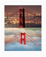 Lenticular Postcard GGB Night and Fog