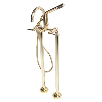 Penhaglion No.17 Free Standing Tub Filler in Unvarnished Polished Brass