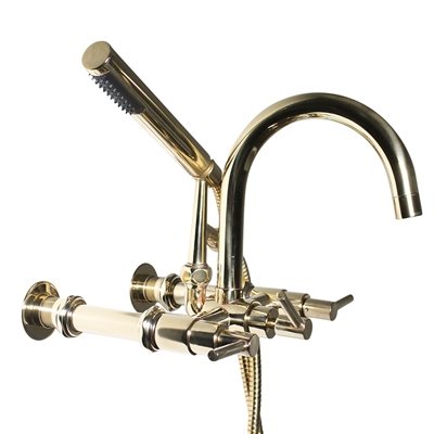 Penhaglion No. 17 Wall Mount Tub Faucet in Unvarnished Polished Brass