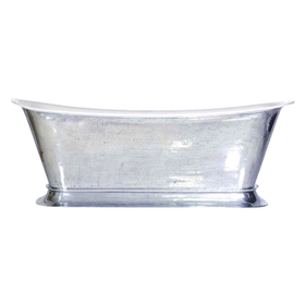 'The Bordeaux-PZ-73' 73" Cast Iron Chariot Tub with PURE METAL Polished Zinc Exterior and Drain