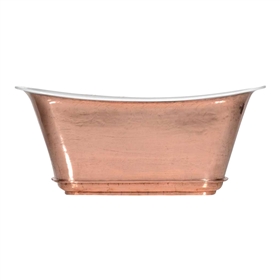 'The Charroux-59-PC' 59" Cast Iron Chariot Tub with PURE-METAL Polished Copper Exterior and Drain