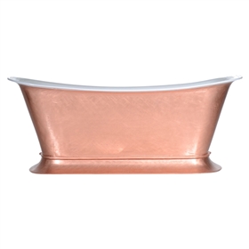 'The Bordeaux-LFCU-59' 59" Freestanding Cast Iron Chariot Tub with a Burnished Copper Exterior plus Drain