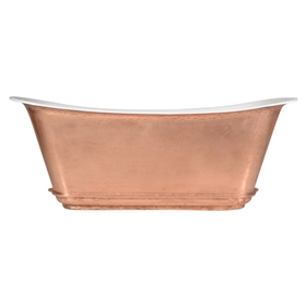 'The Charroux-LFCU-59' 59" Freestanding Cast Iron Chariot Tub with a Burnished Copper Exterior plus Drain