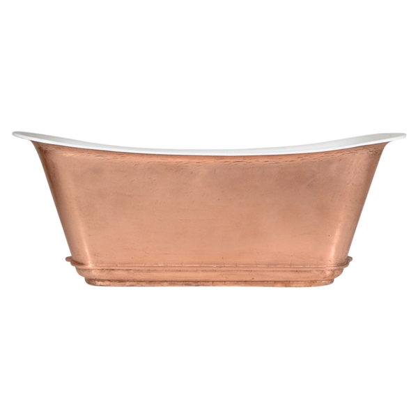 'The Charroux-LFCU-67' 67" Freestanding Cast Iron Chariot Tub with a Burnished Copper Exterior plus Drain