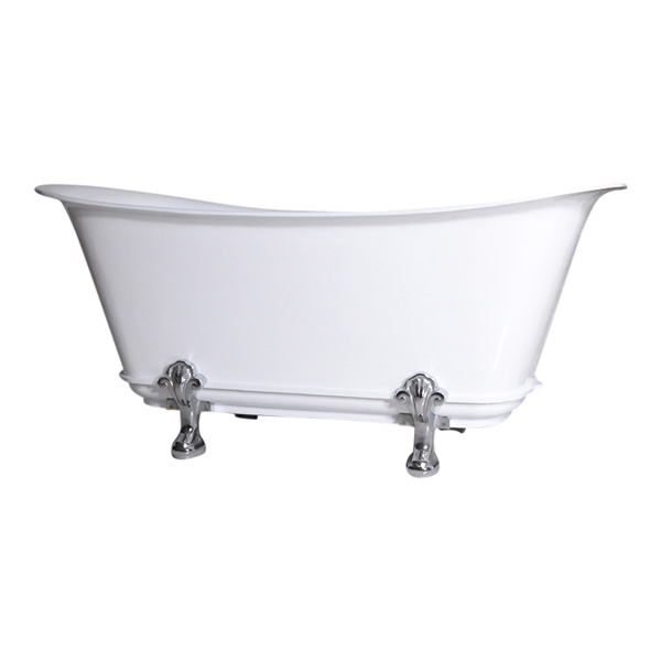 Any Solid Color 'Fontenelle-67' 67" Cast Iron Chariot Clawfoot Tub with Drain