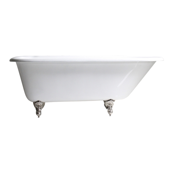 Any Solid Color 'Maenan-66' 66" Cast Iron Classic Style Clawfoot Tub and Drain